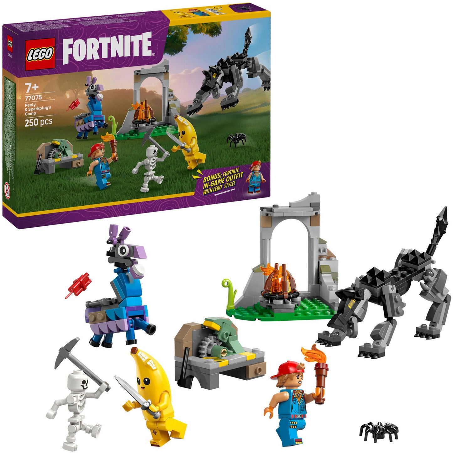 LEGO fortnite - peely en sparkplugs kamp constructiespeelgoed (77075)