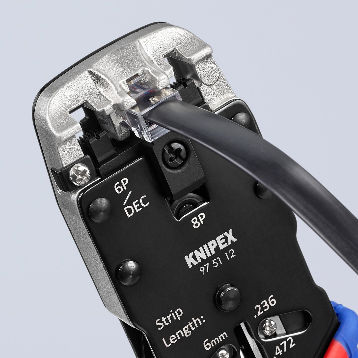 KNIPEX krimptang voor western-stekkers 975112 (blauw rood)
