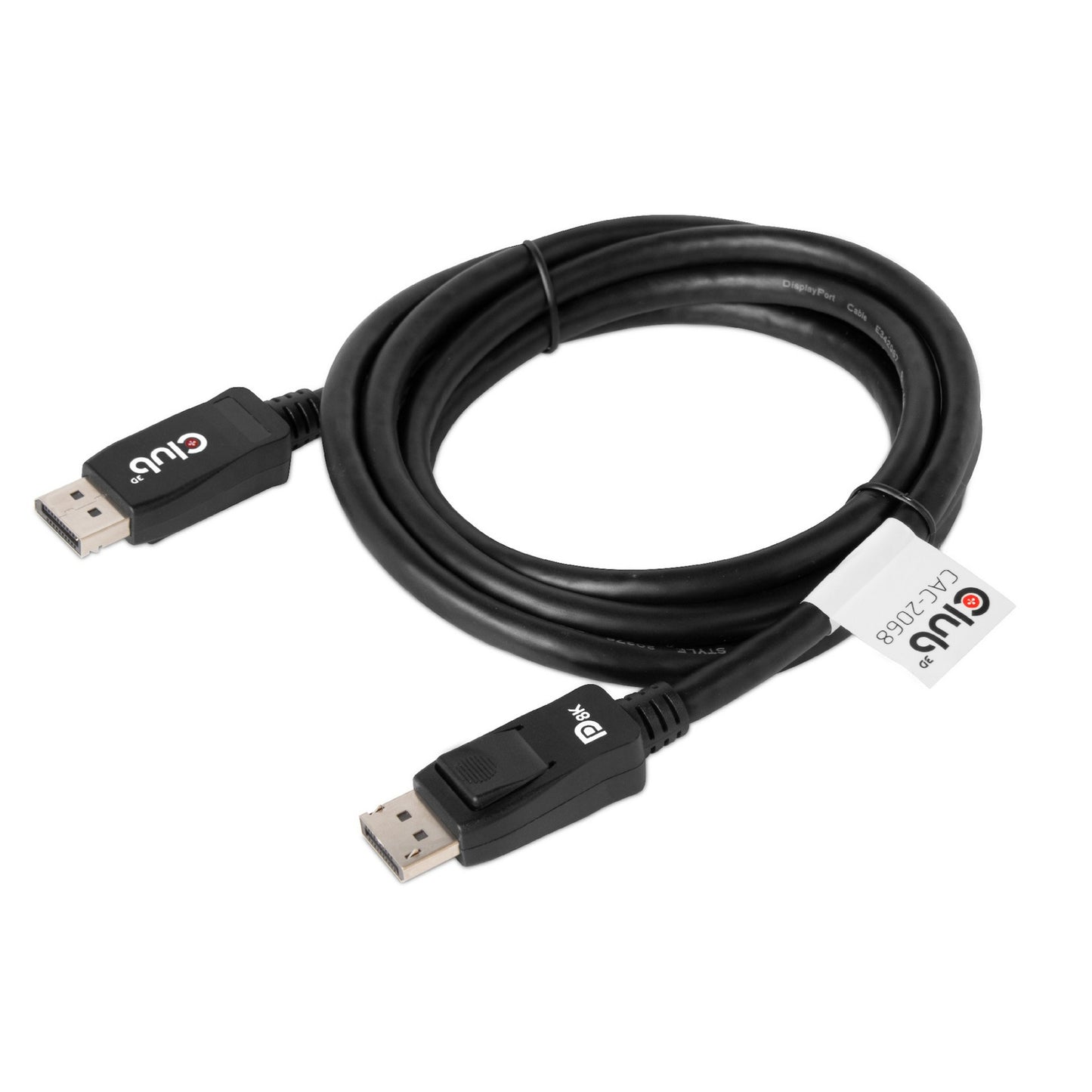 Club 3D displayport 1.4 vesa gecertificeerde kabel male-male (zwart, 2 meter, 8k 60hz, 32.4gbps)
