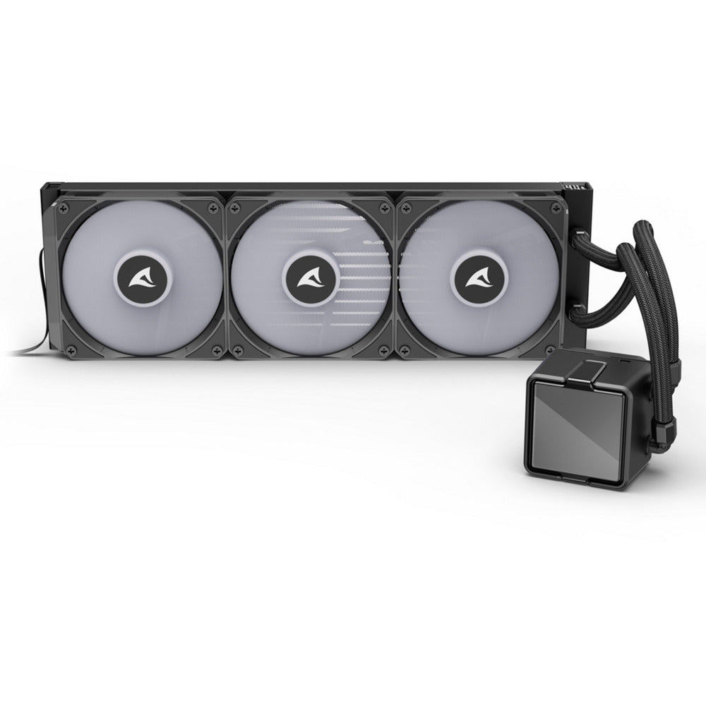 Sharkoon s100 argb waterkoeling (zwart, 4-pins pwm fan-connector)