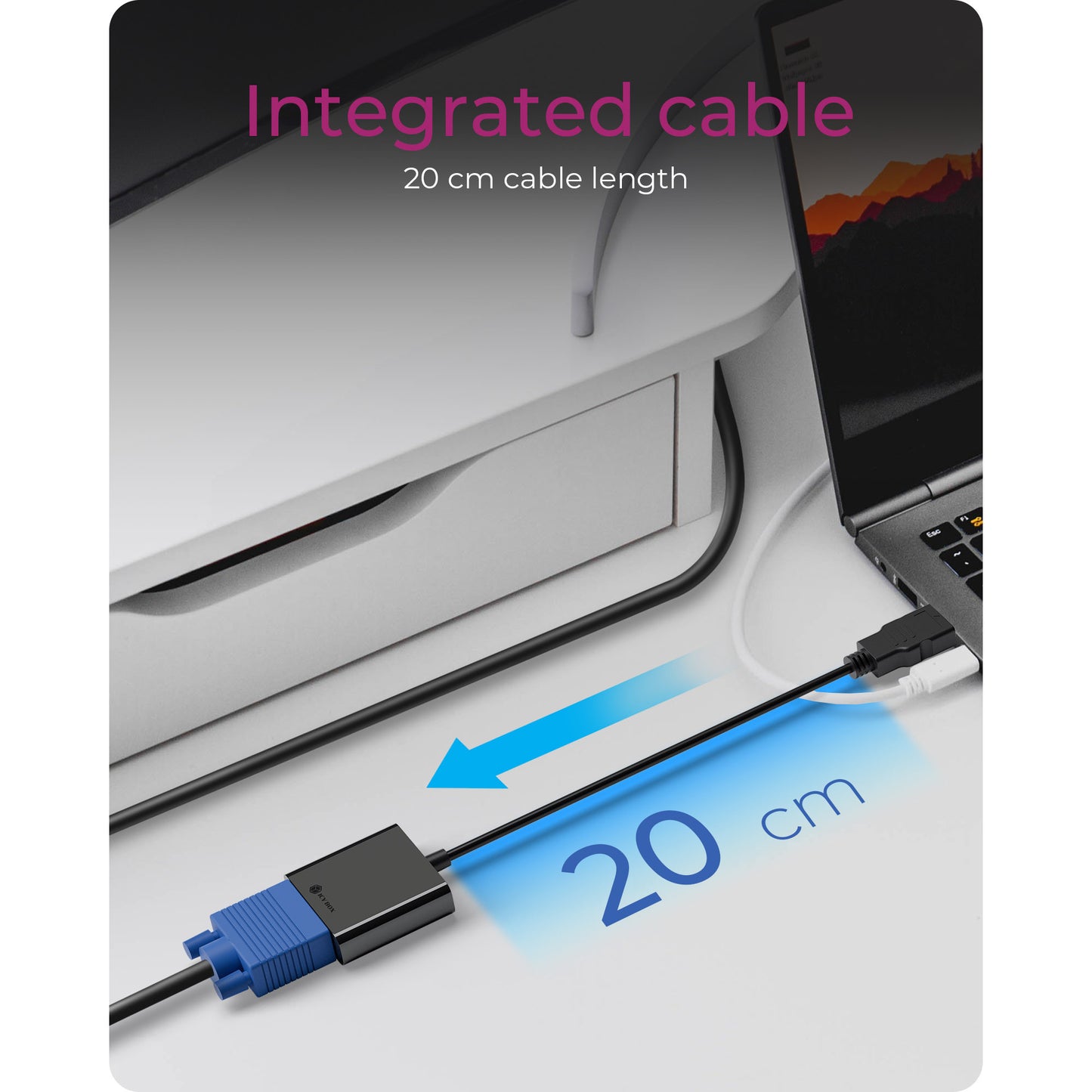 ICY BOX ib-ac502a hdmi naar vga adapter (zwart)
