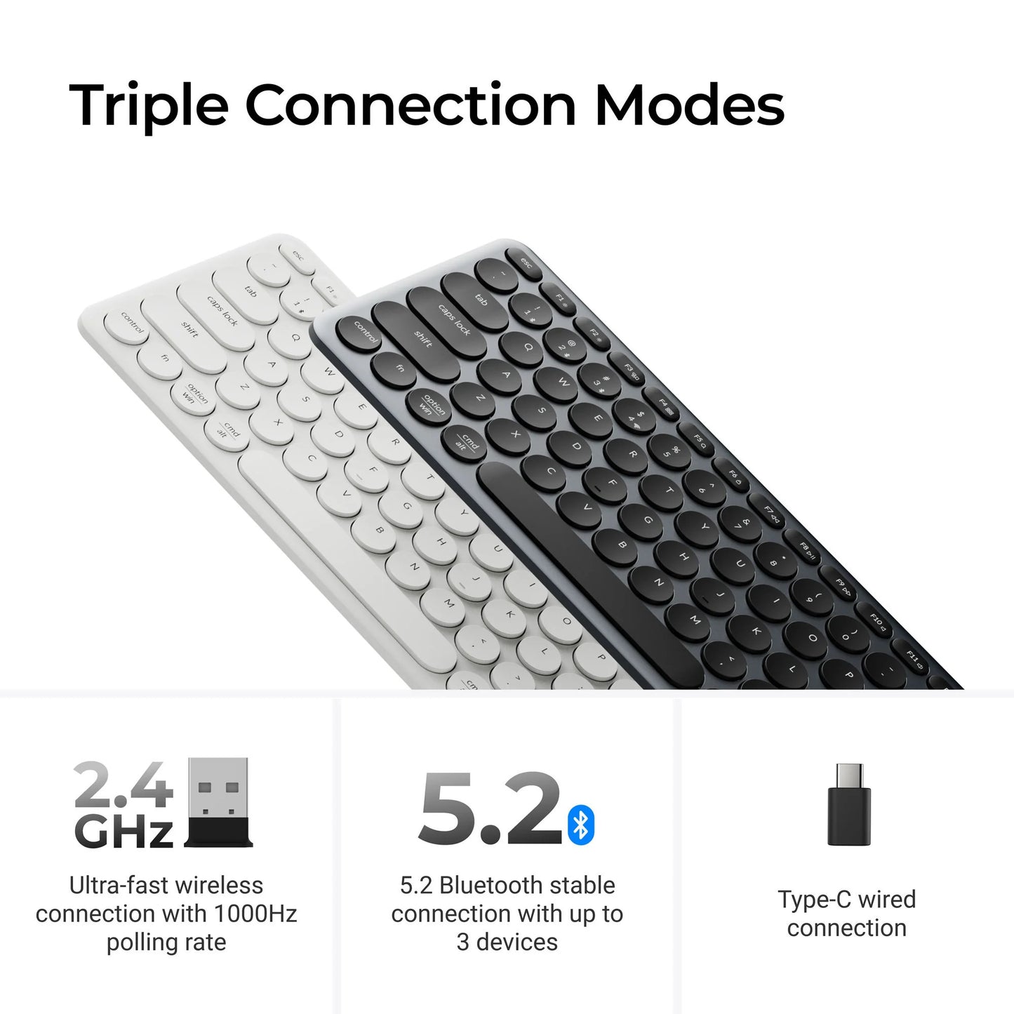 Keychron b4 pro-k1 toetsenbord (grijs, us lay-out (qwerty), scissor switches, 96%, abs keycaps, 2.4 ghz | bluetooth | usb)
