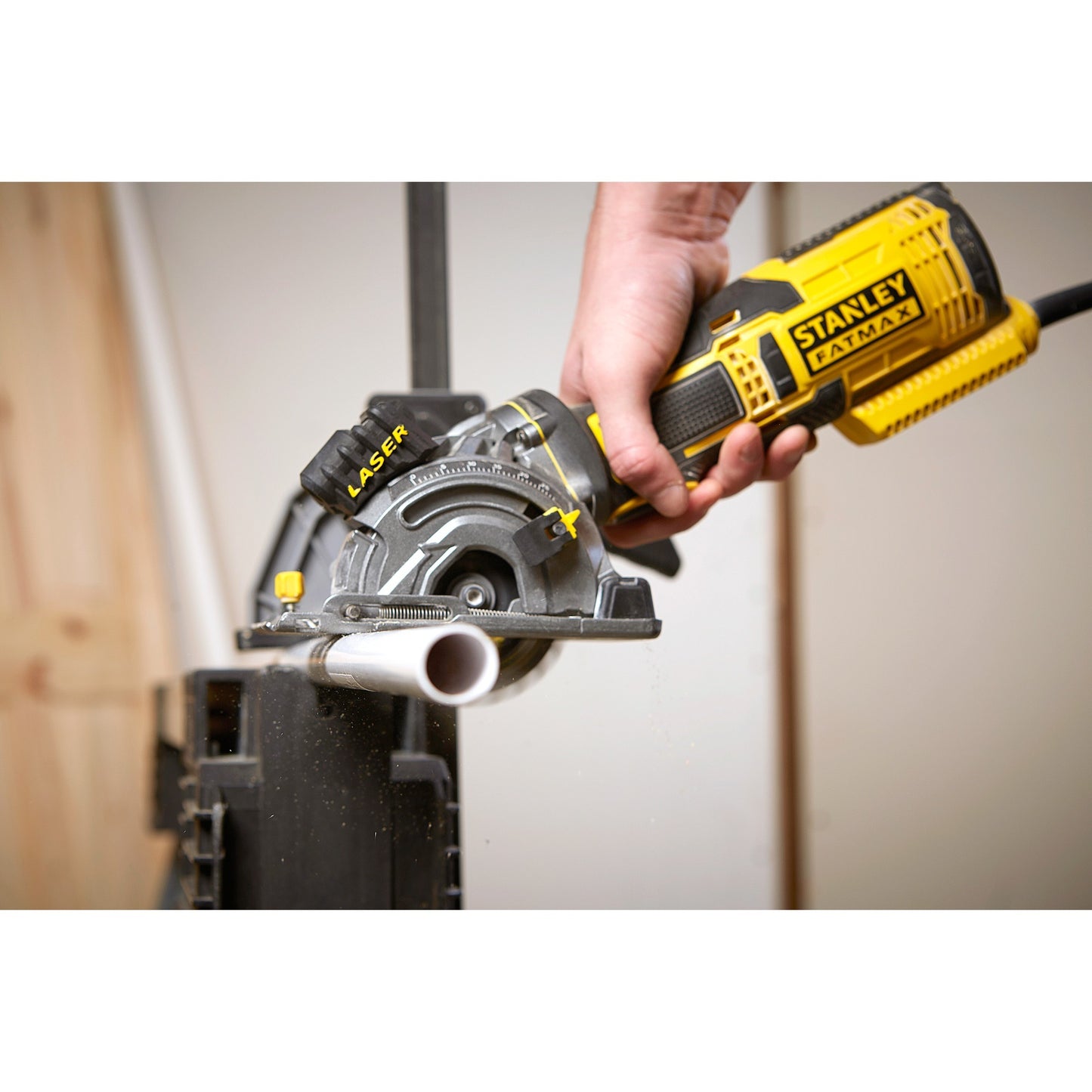 Stanley fatmax 650w multimateriaalzaag handcirkelzaag (geel zwart, met koffer)