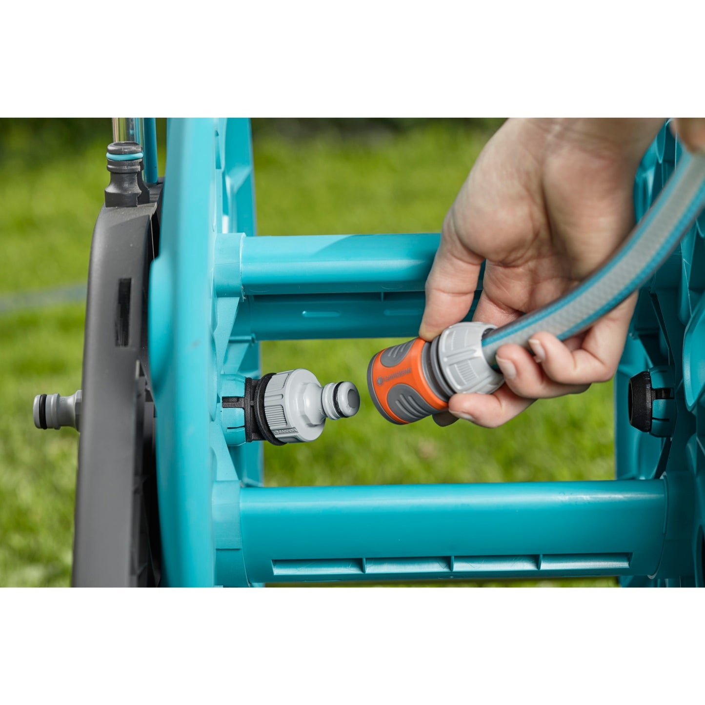 GARDENA slangenwagen aquaroll m easy (turquoise grijs, 18515-20)