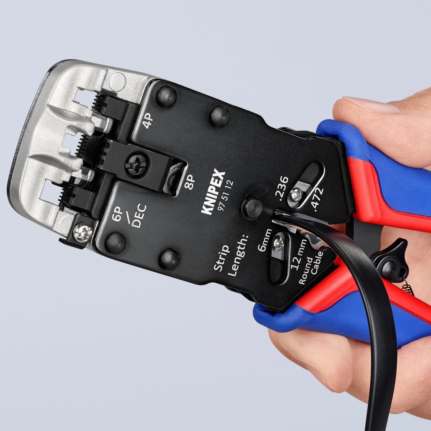 KNIPEX krimptang voor western-stekkers 975112 (blauw rood)