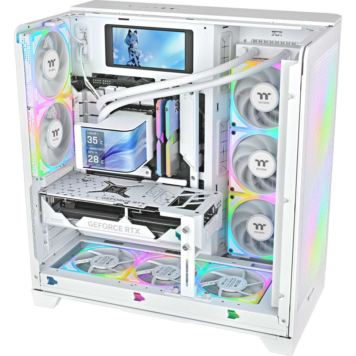 Thermaltake magcurve 360 ultra argb sync aio liquid cooler - snow edition waterkoeling (wit)
