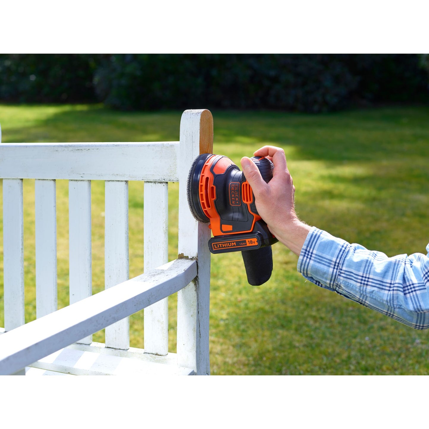 BLACK+DECKER bdcros18 18v accu excentrische schuurmachine (zwart oranje, opbergtas, oplader en accu inbegrepen)