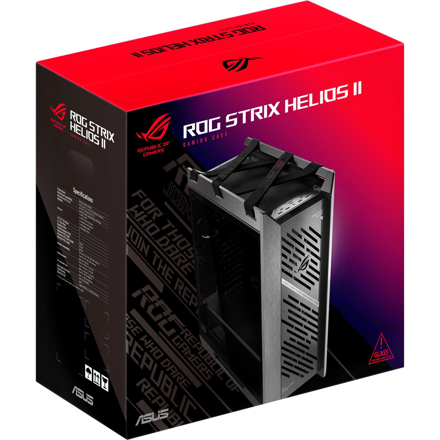 ASUS rog strix helios ii gx601s midi tower behuizing (zwart | 4x usb-a | 2x usb-c | rgb | tempered glass)