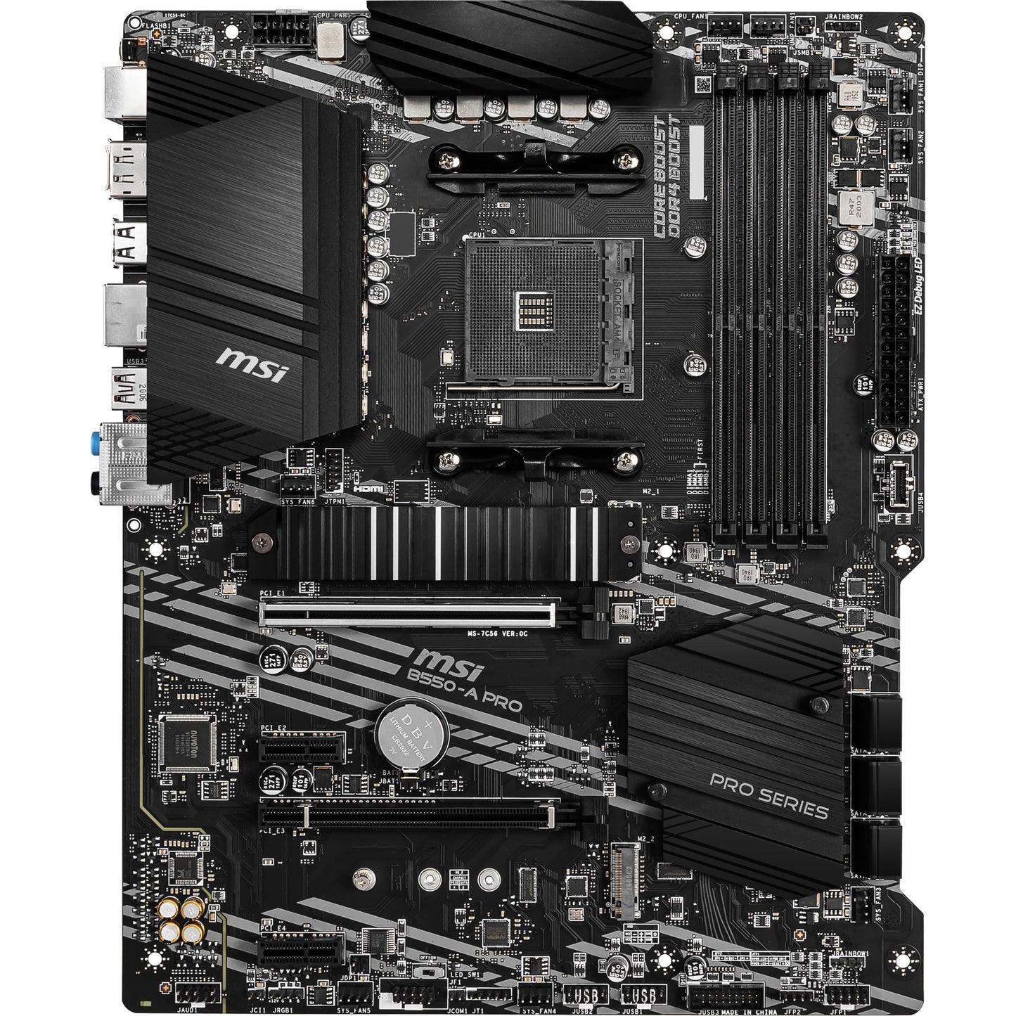 MSI b550-a pro socket am4 moederbord (zwart, raid, gb-lan, sound, atx)
