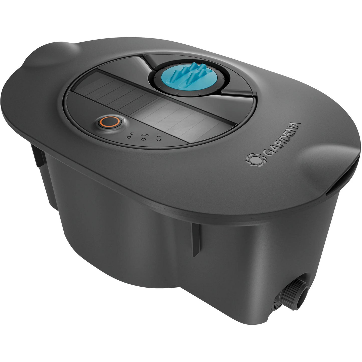 GARDENA complete set pipeline irrigatiesysteem aquaprecise op zonne-energie voor gazon sprinklersysteem (grijs turquoise)