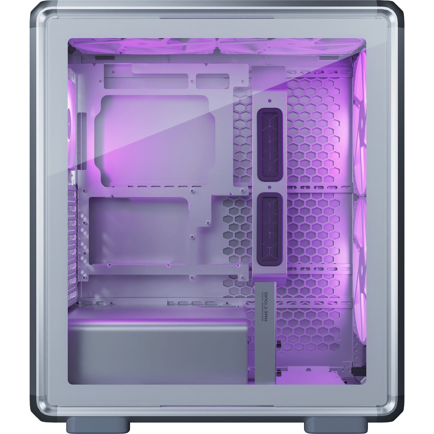 Cooler Master masterframe 500 mesh argb midi tower behuizing (zilver | 2x usb-a | 1x usb-c | rgb | tempered glass)