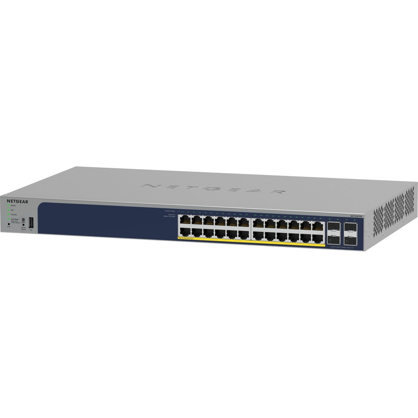 Netgear 24-port gigabit ethernet poe+ smart switch with 4 sfp ports (gs728tppv3)