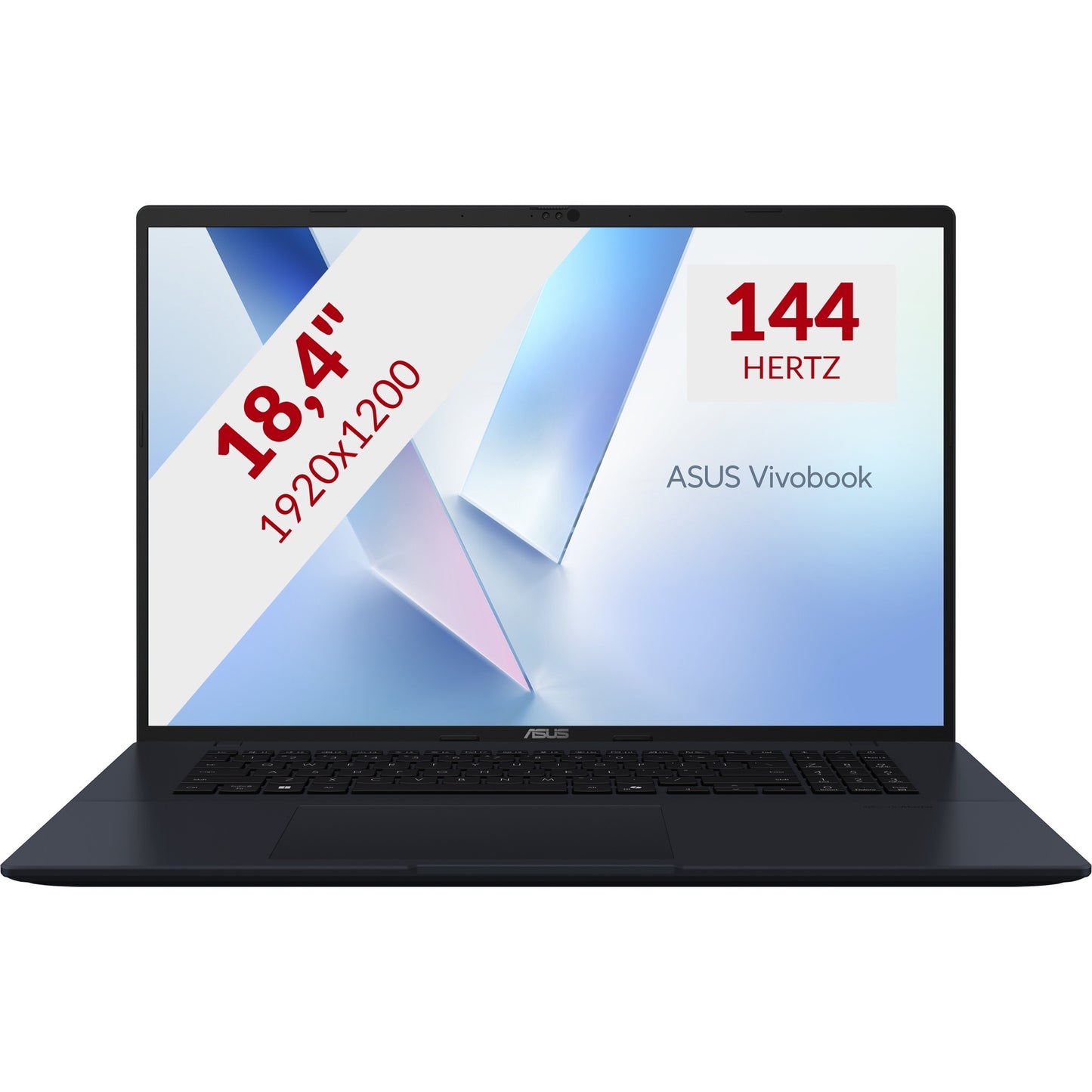 ASUS vivobook 18 m1807ha-s8022w 18.4 copilot+ laptop (donkerblauw | ryzen 7 260 | radeon 780m | 32 gb | 1 tb ssd)