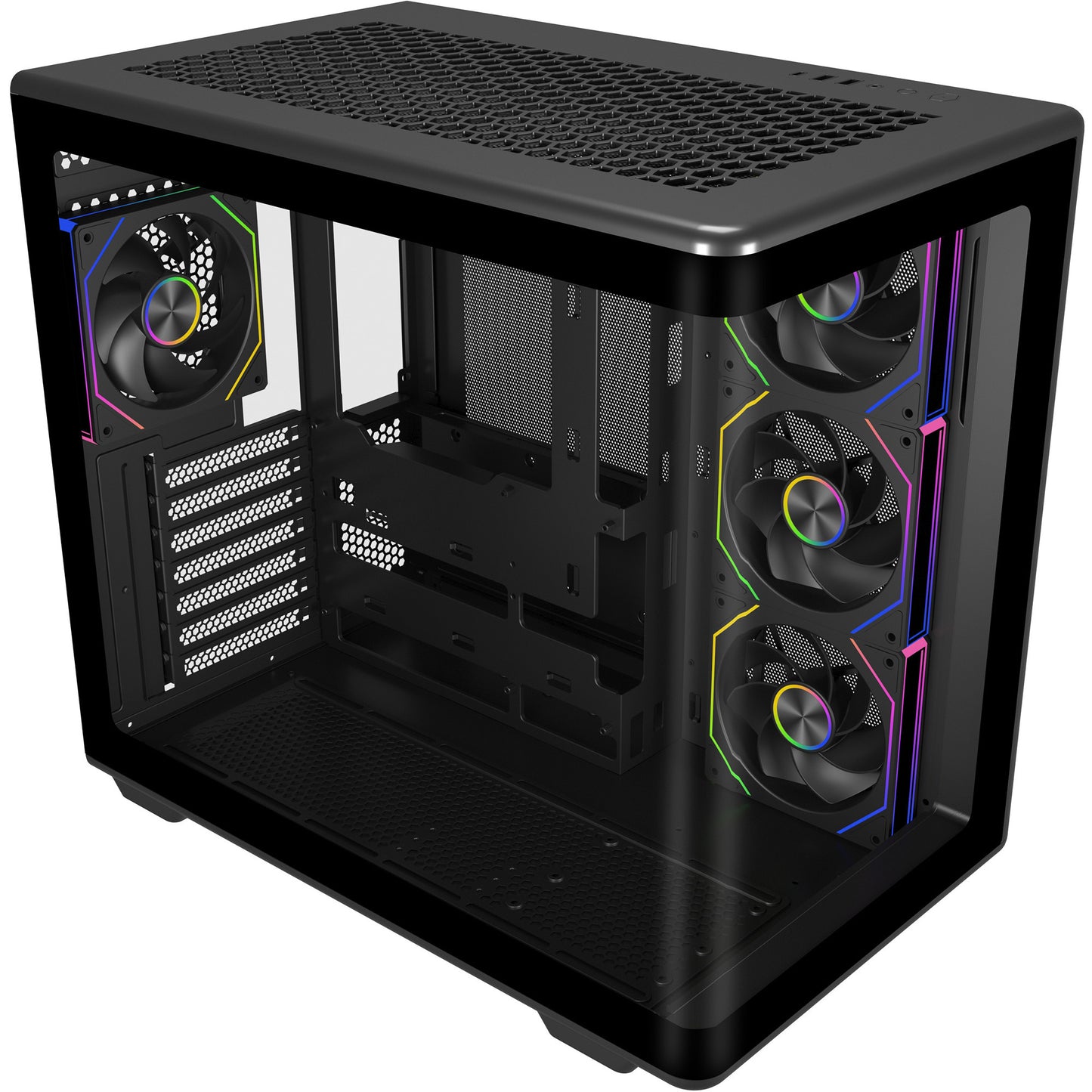 Cooler Master elite 600 argb midi tower behuizing (zwart | 2x usb-a | 1x usb-c | rgb | tempered glass)