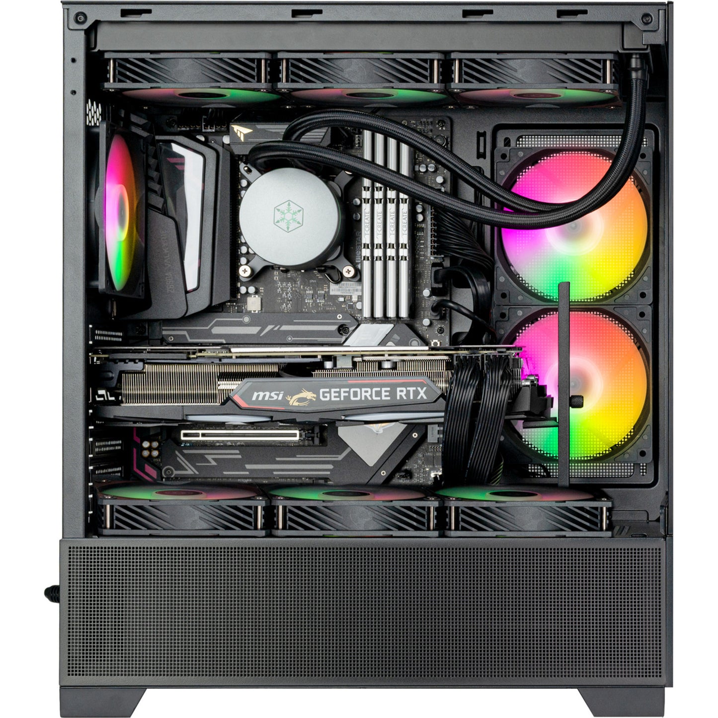 SilverStone lucid 05 mini tower behuizing (zwart | 2x usb-a | 1x usb-c | rgb | tempered glass)