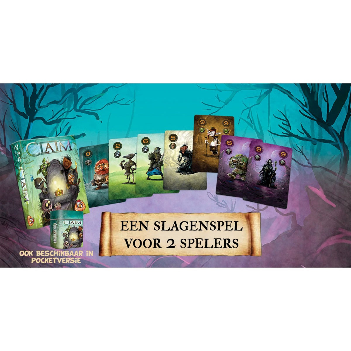White Goblin Games claim kaartspel (nederlands, 2 spelers, 25 minuten, vanaf 10 jaar)