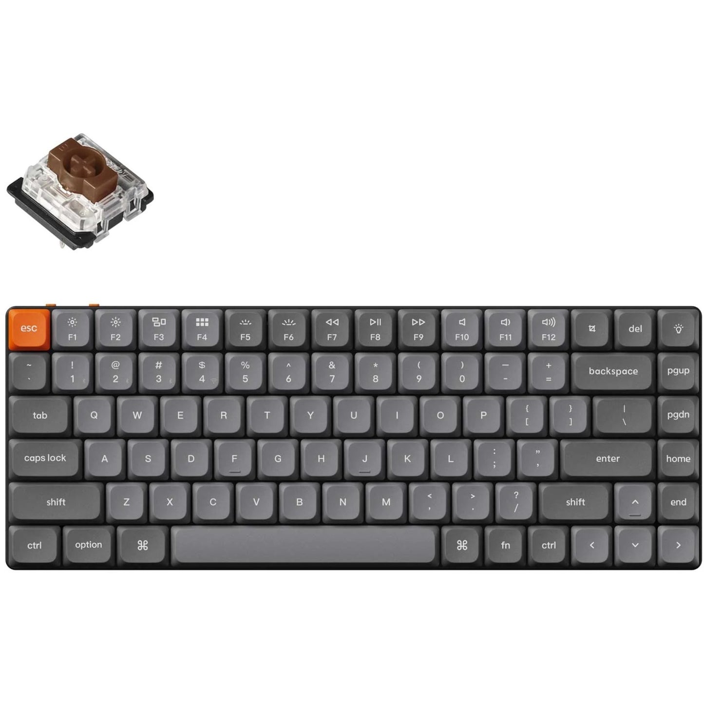 Keychron k3 max-a3 mechanisch toetsenbord (zwart, us lay-out (qwerty), gateron low profile 2.0 mechanical brown, 75%, white leds, double-shot pbt, 2.4ghz | bluetooth 5.1 | usb-c)