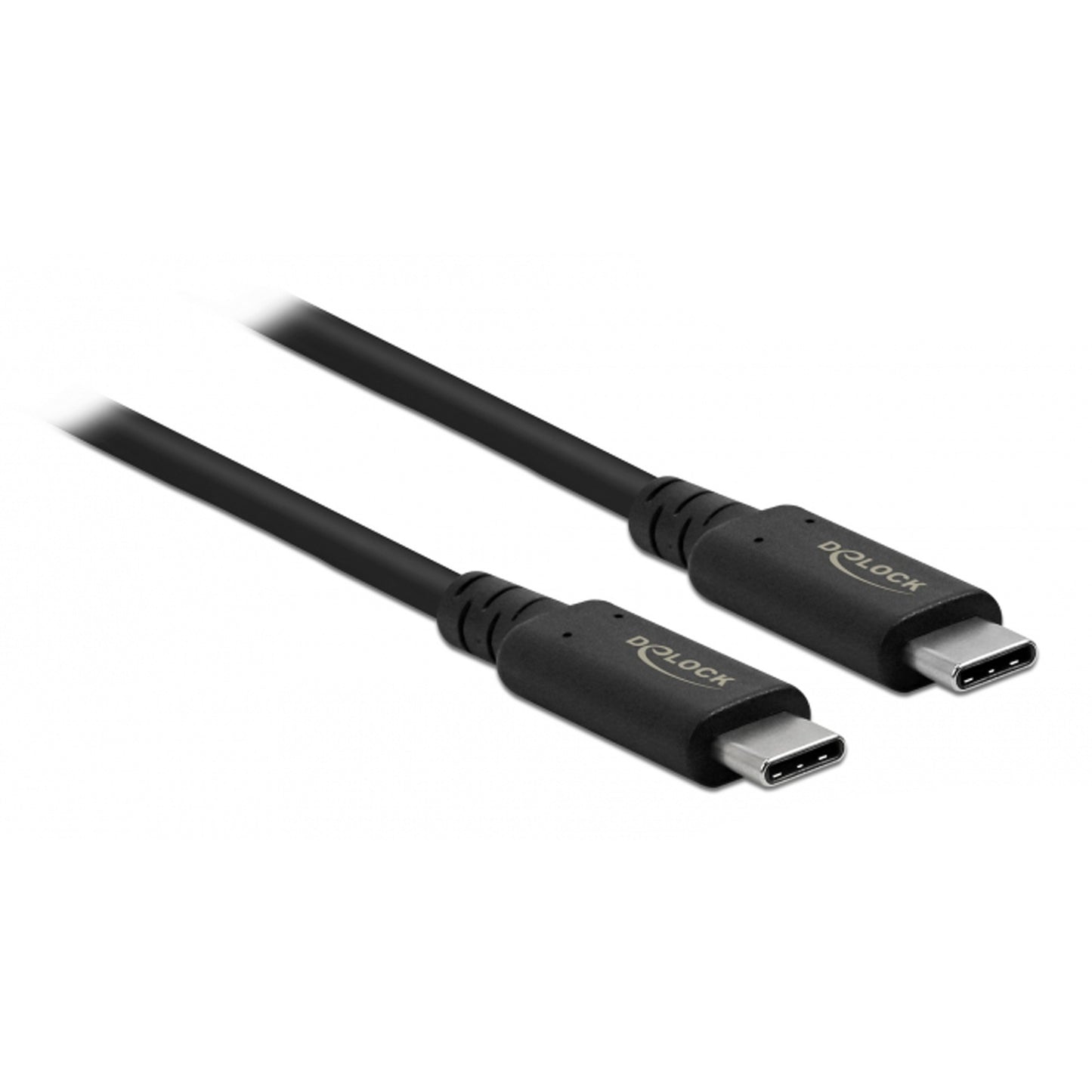 DeLOCK usb4 40 gbps coaxial coax kabel (zwart, 0,8 meter)