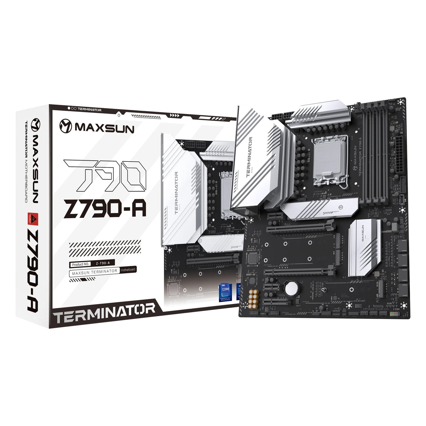 MAXSUN ms-terminator z790-a socket 1700 moederbord (zwart, raid, 2.5 gb-lan, sound, atx)