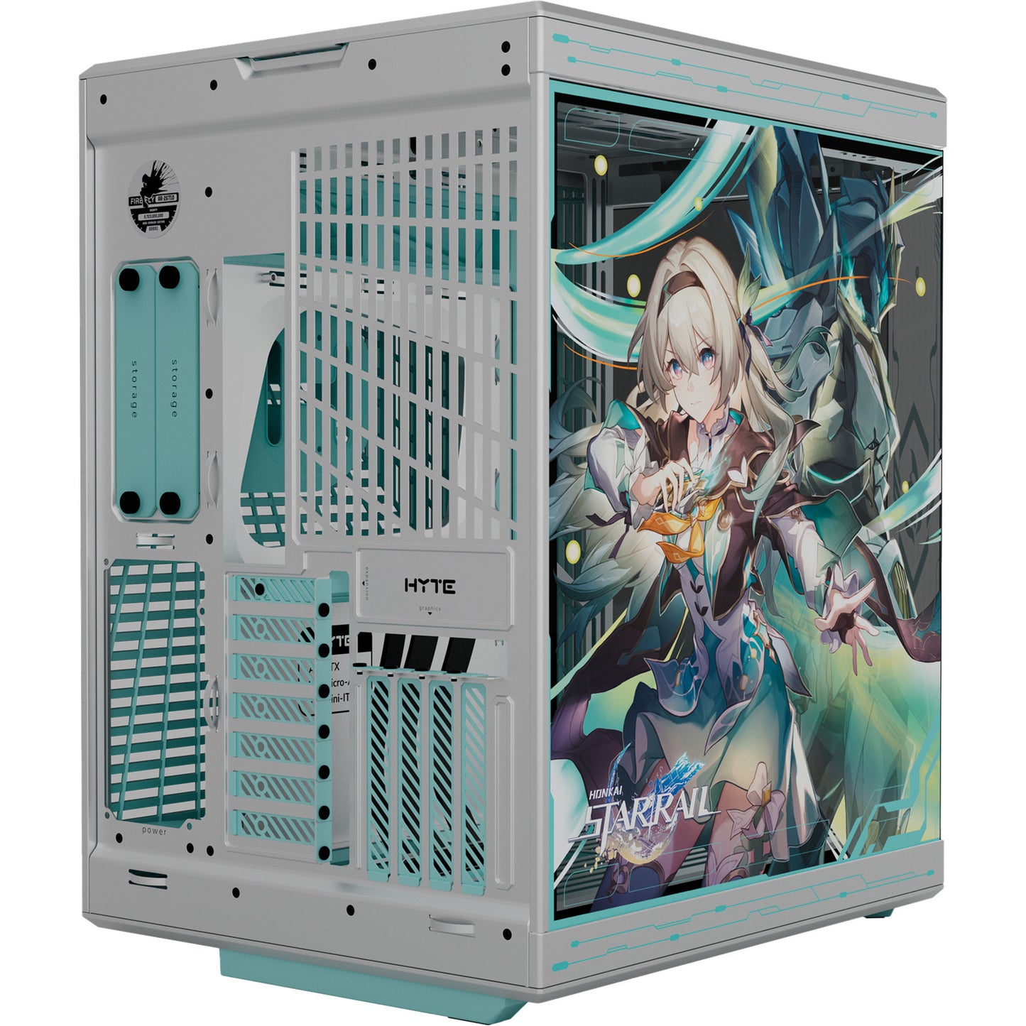 HYTE y70 firefly edition midi tower behuizing (2x usb-a | 1x usb-c | tempered glass)