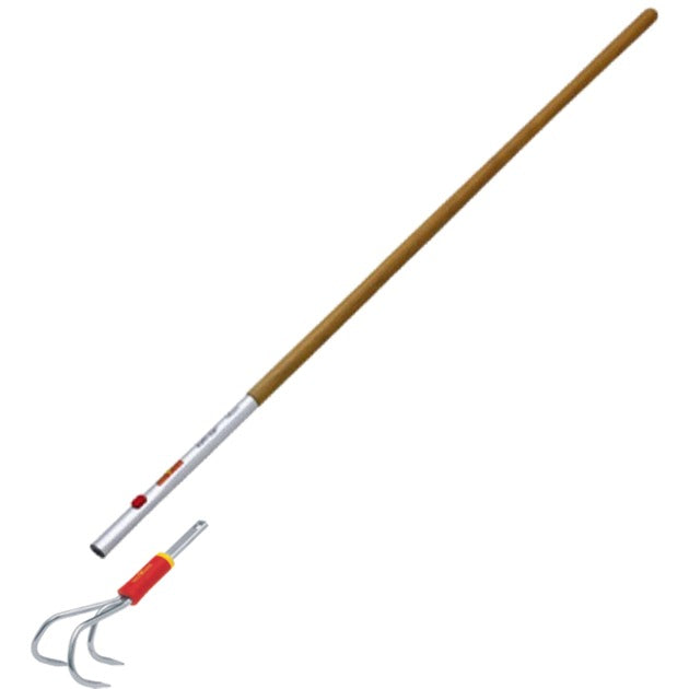 WOLF-Garten multi-star ba-m krabber + multi-star zm 140 essenhouten steel handkrabber (rood zilver)
