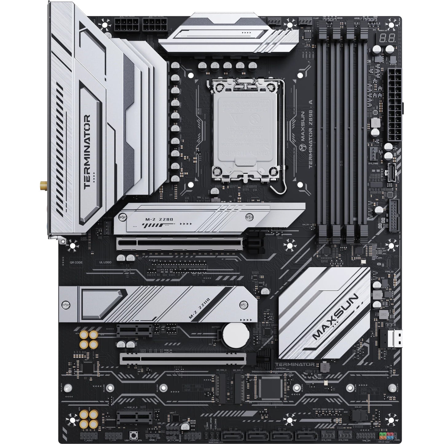MAXSUN ms-terminator z890-a wifi socket 1851 moederbord (zwart, raid, 2.5 gb-lan, wlan, bt, sound, atx)
