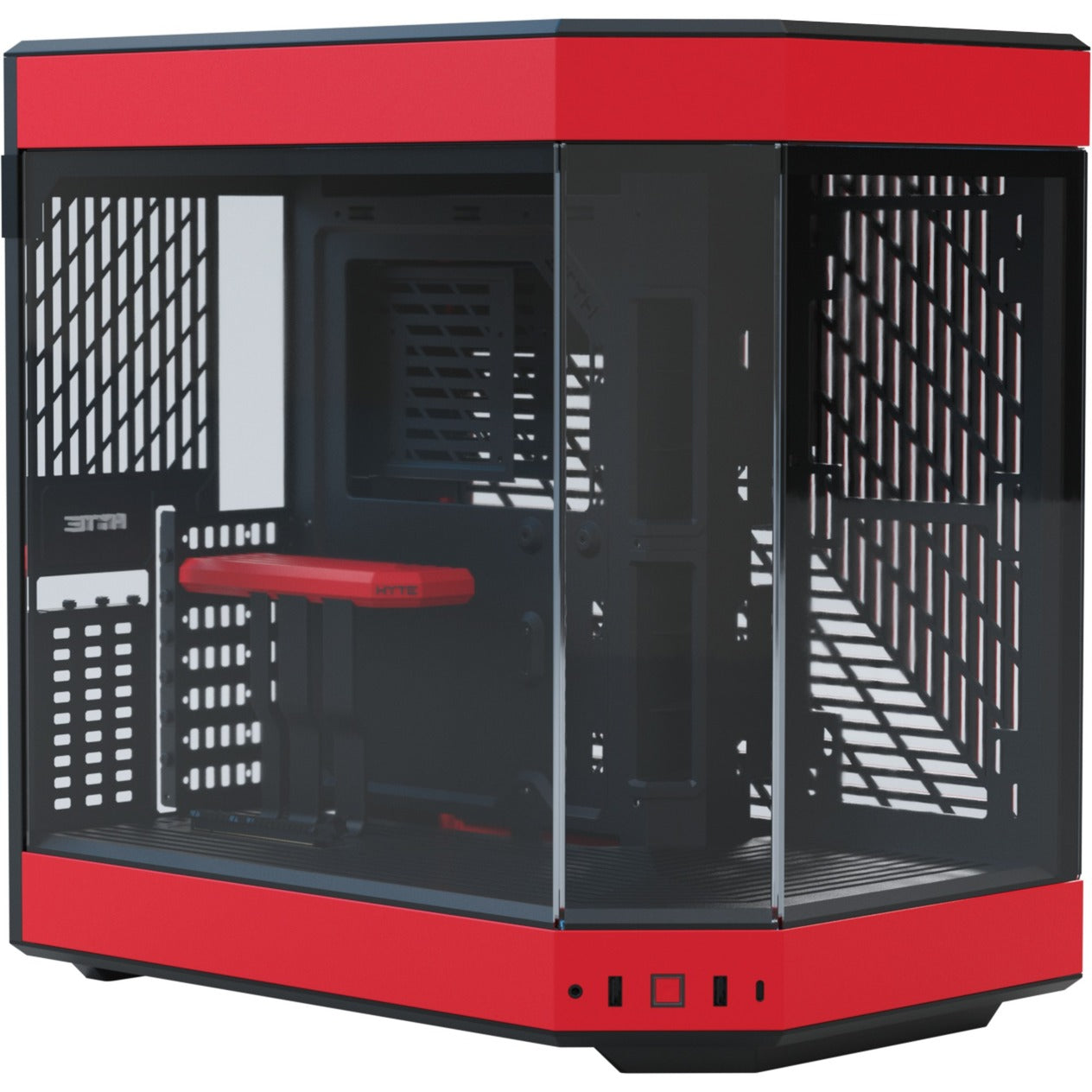 HYTE y60 midi tower behuizing (rood zwart | 3x usb-a | tempered glass)