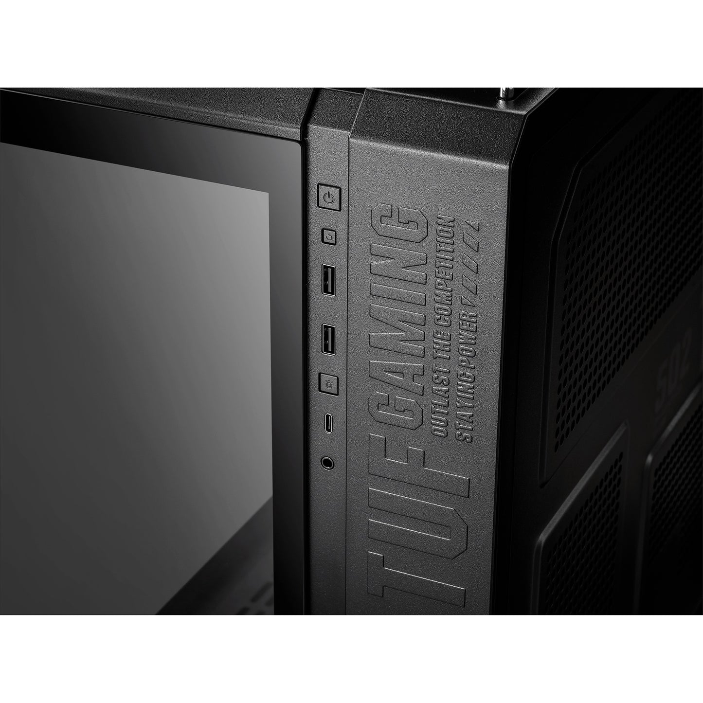 ASUS tuf gaming gt502 plus midi tower behuizing (zwart | 2x usb-a | 1x usb-c | tempered glass)