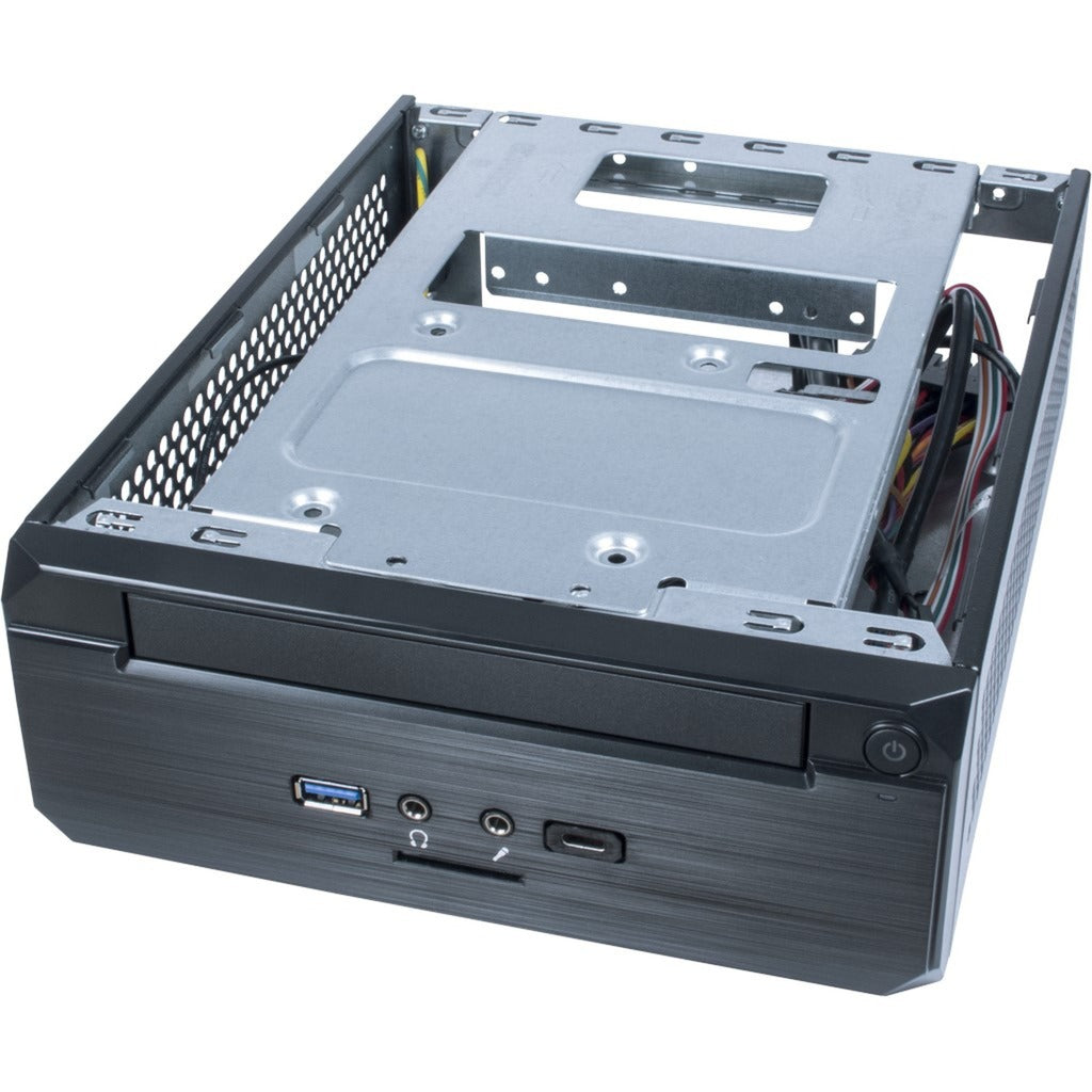Inter-Tech itx mw-02 ii htpc behuizing (zwart | 1x usb-a | 1x usb-c)