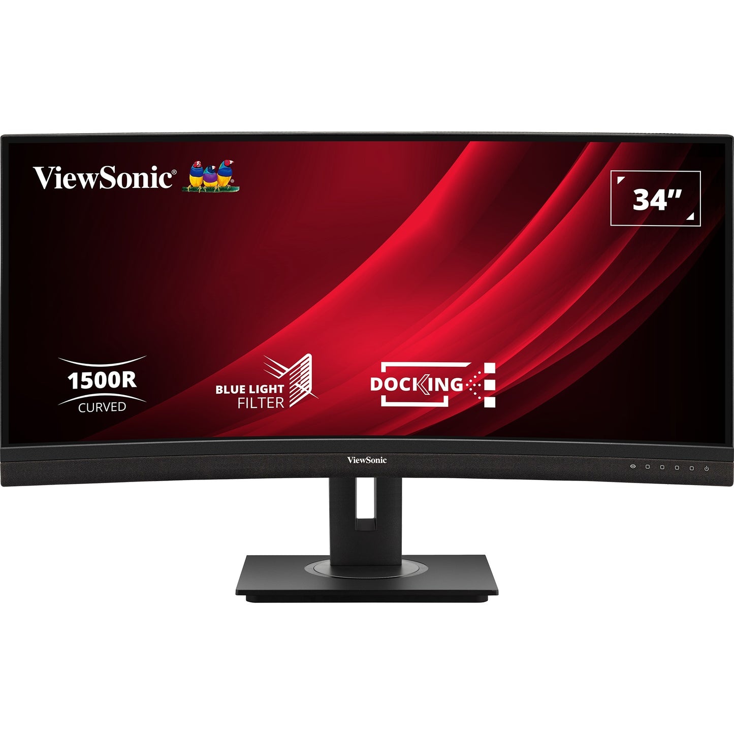 ViewSonic uwqhd curved docking monitor vg3456c 34 ultrawide (zwart (mat), 2x hdmi, 1x displayport, usb-a, usb-b, usb-c, lan, audio)