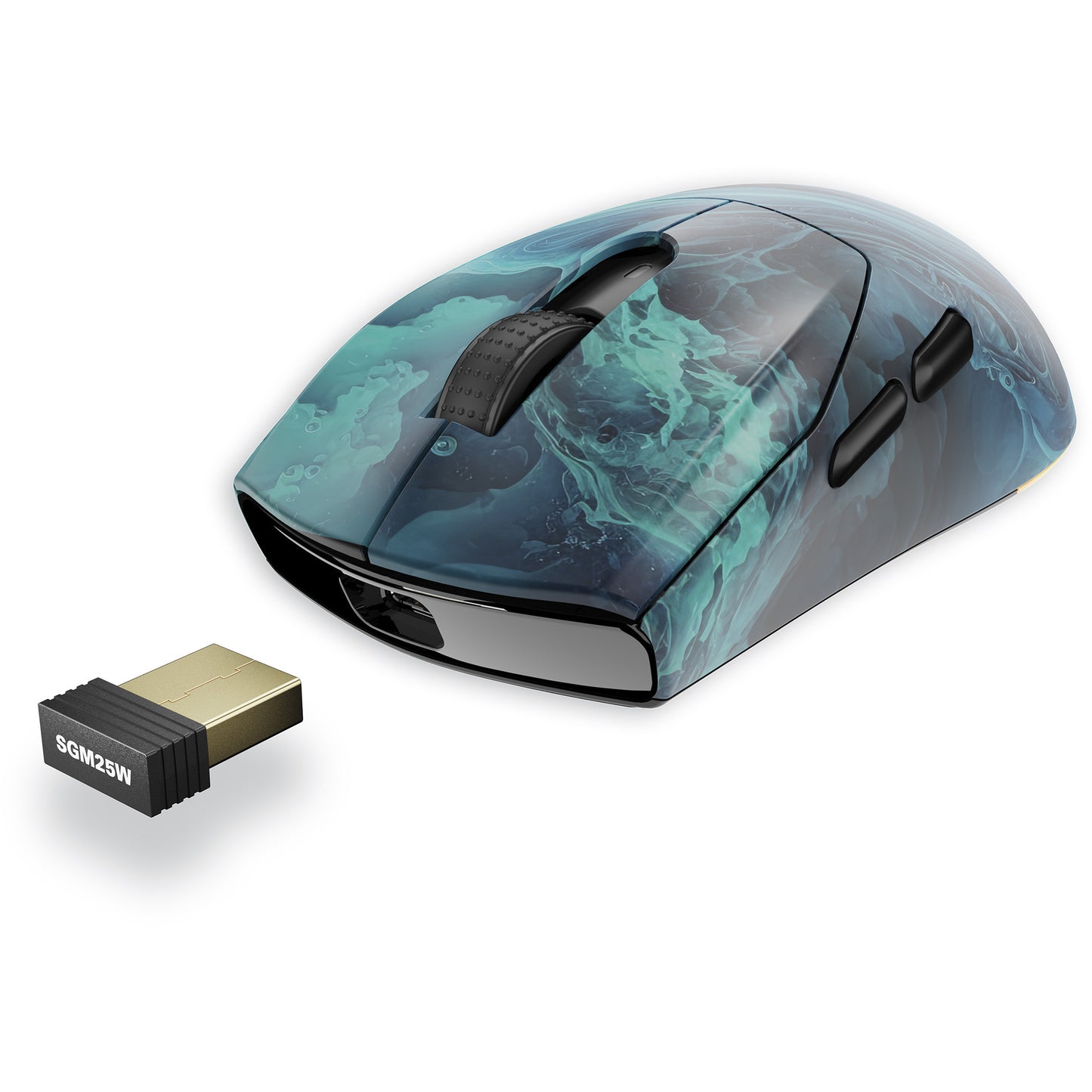 Sharkoon sgm25w gaming muis (turquoise blauw, 12.000 dpi, rgb leds)