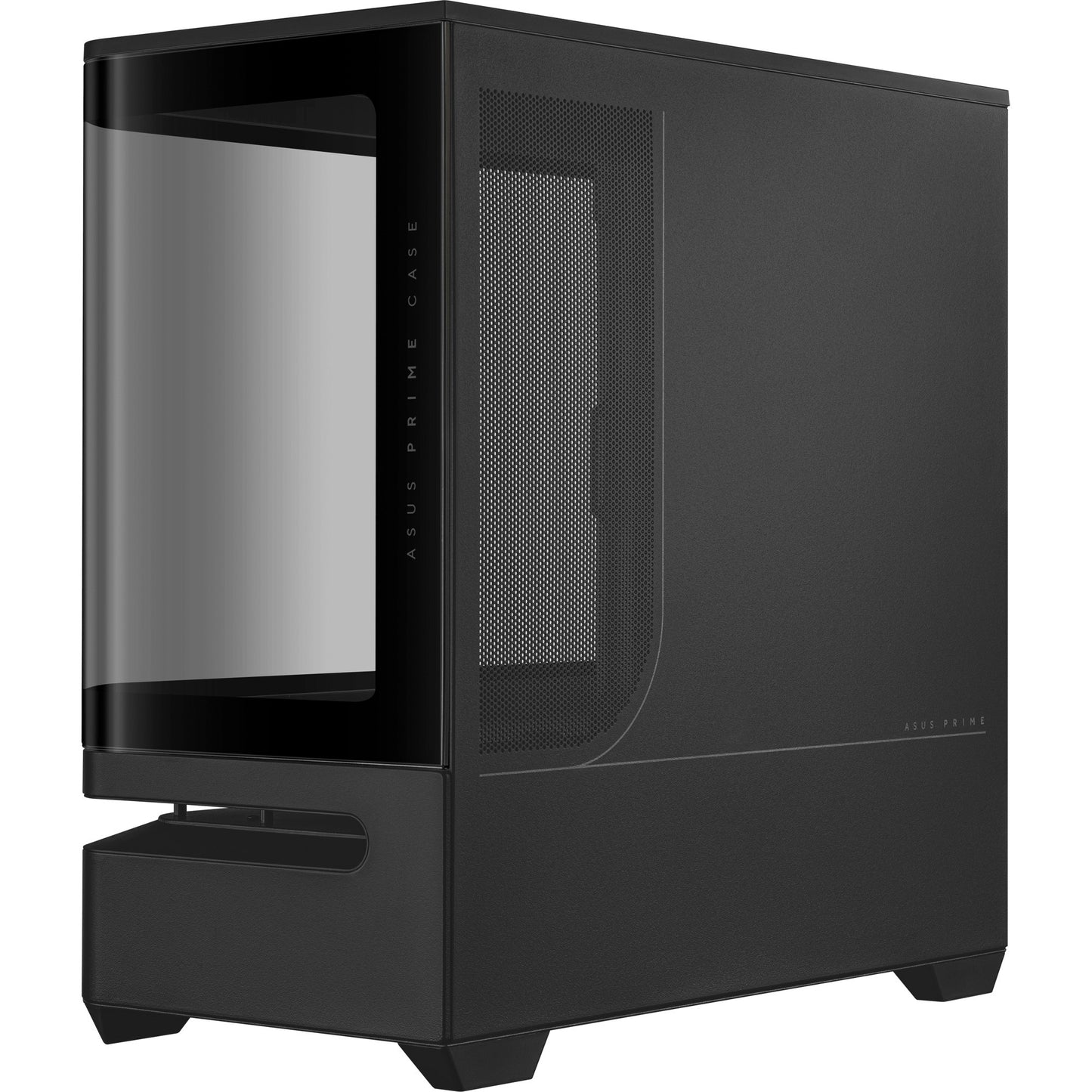 ASUS prime ap202 midi tower behuizing (zwart | 2x usb-a | 1x usb-c | rgb | tempered glass)
