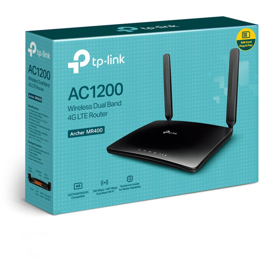 TP-Link ac1200 draadloze dual-band 4g-lte-router archer mr400 wlan lte router (micro-sim | mifi | zonder accu)