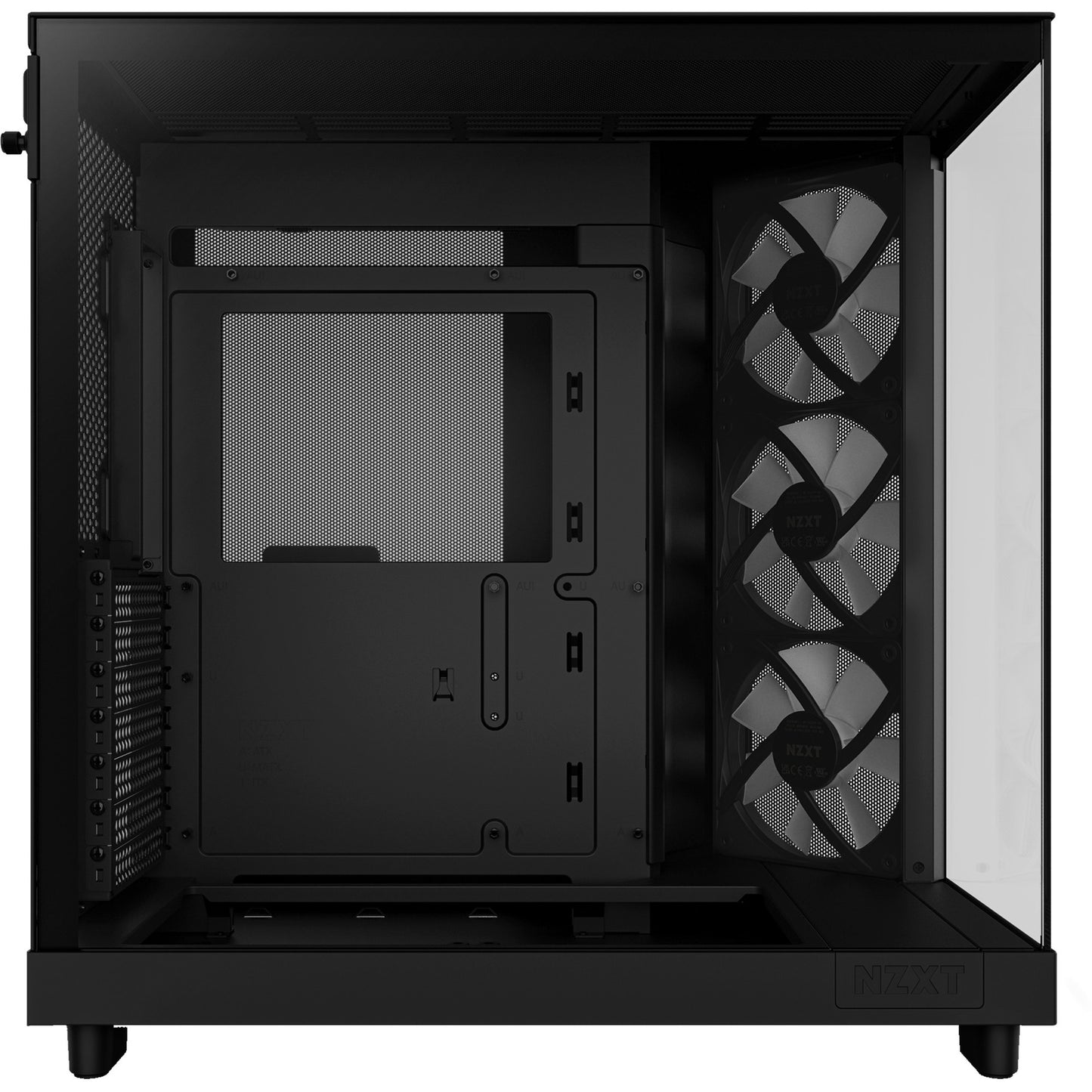NZXT h6 flow rgb midi tower behuizing (zwart | 2x usb-a | 1x usb-c | rgb | tempered glass)