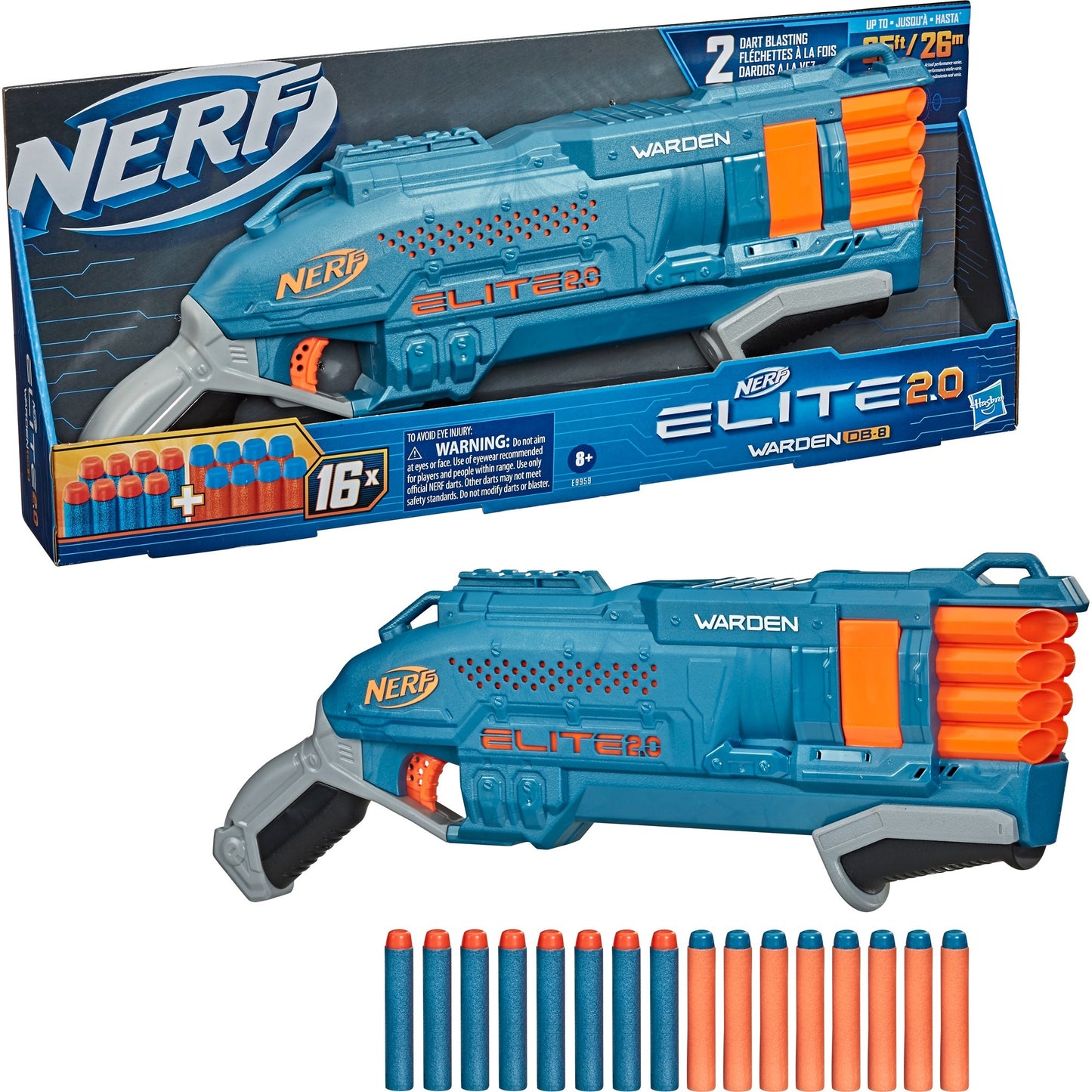 Hasbro NERF elite 2.0 warden db-8-blaster nerf-gun