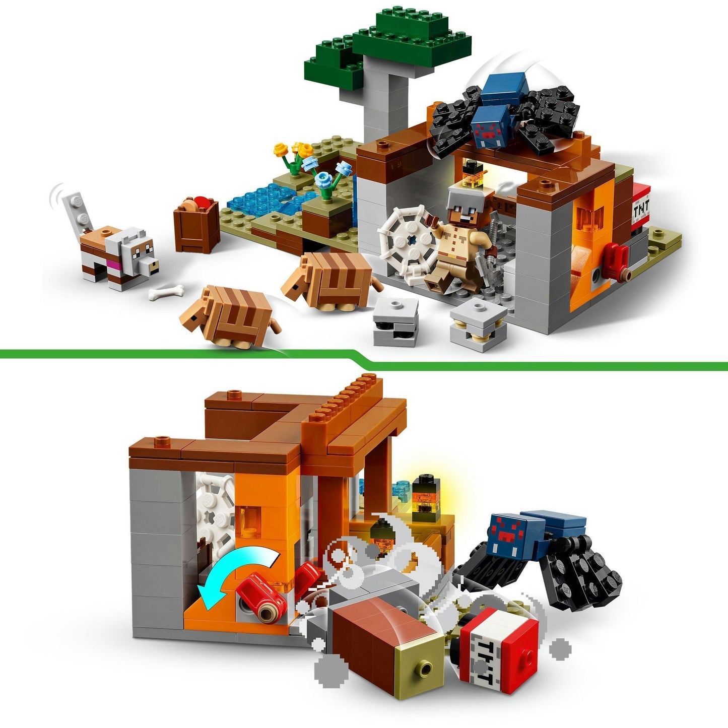 LEGO minecraft 21269 de gordeldieren bij de mijn