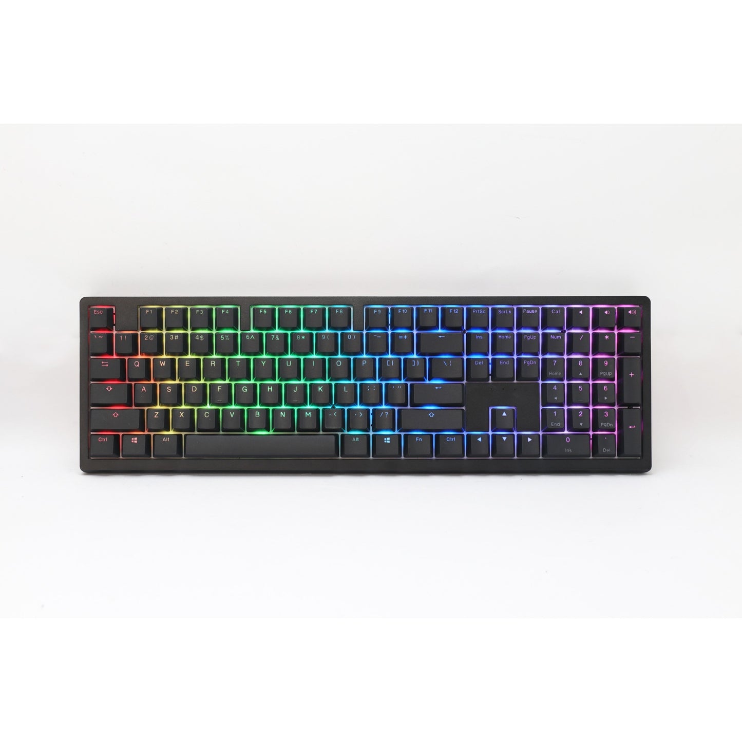 Ducky zero 6108 classic black rgb mechanisch gaming toetsenbord (zwart, us lay-out (qwerty), cherry mx2a speed silver, 100%, rgb leds, double-shot pbt, hot swap, 2.4ghz | bluetooth | usb-c)