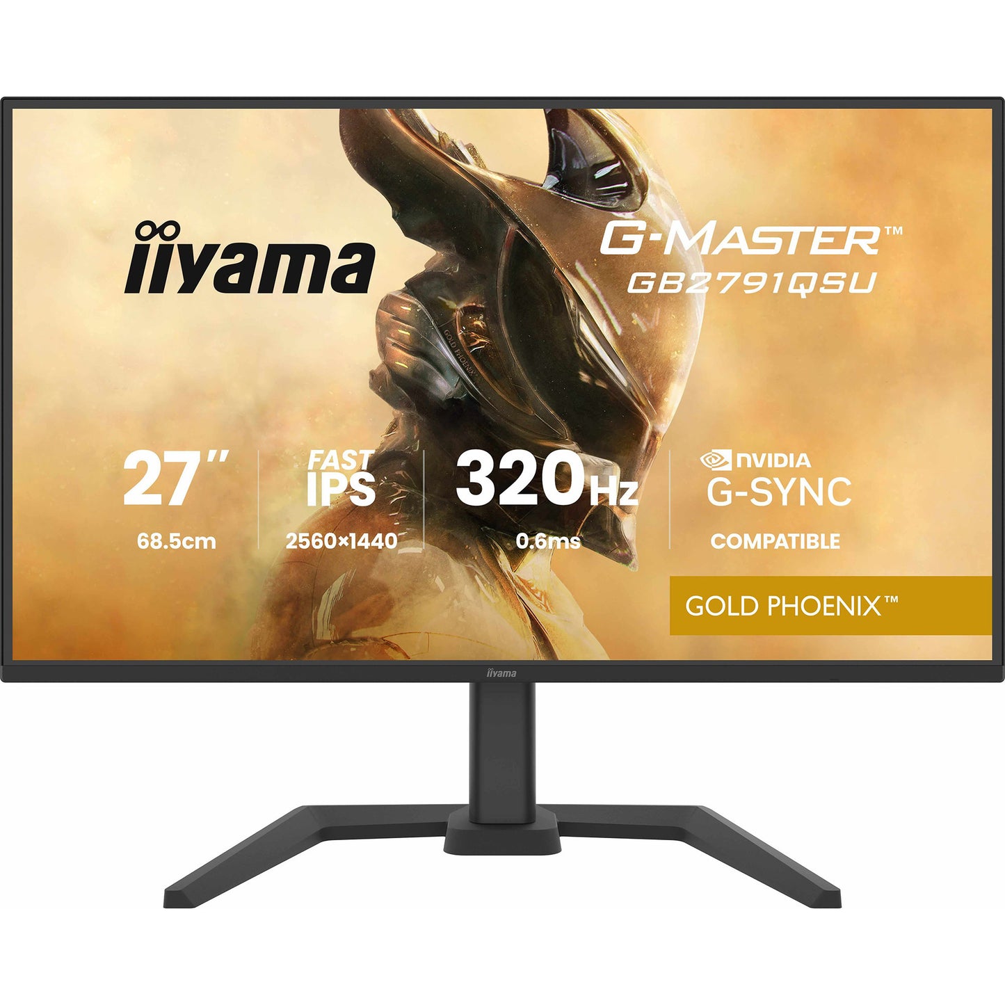 Iiyama g-master gold phoenix gb2791qsu-b1 27 gaming monitor (zwart (mat), 320 hz, hdmi, displayport, usb, audio)