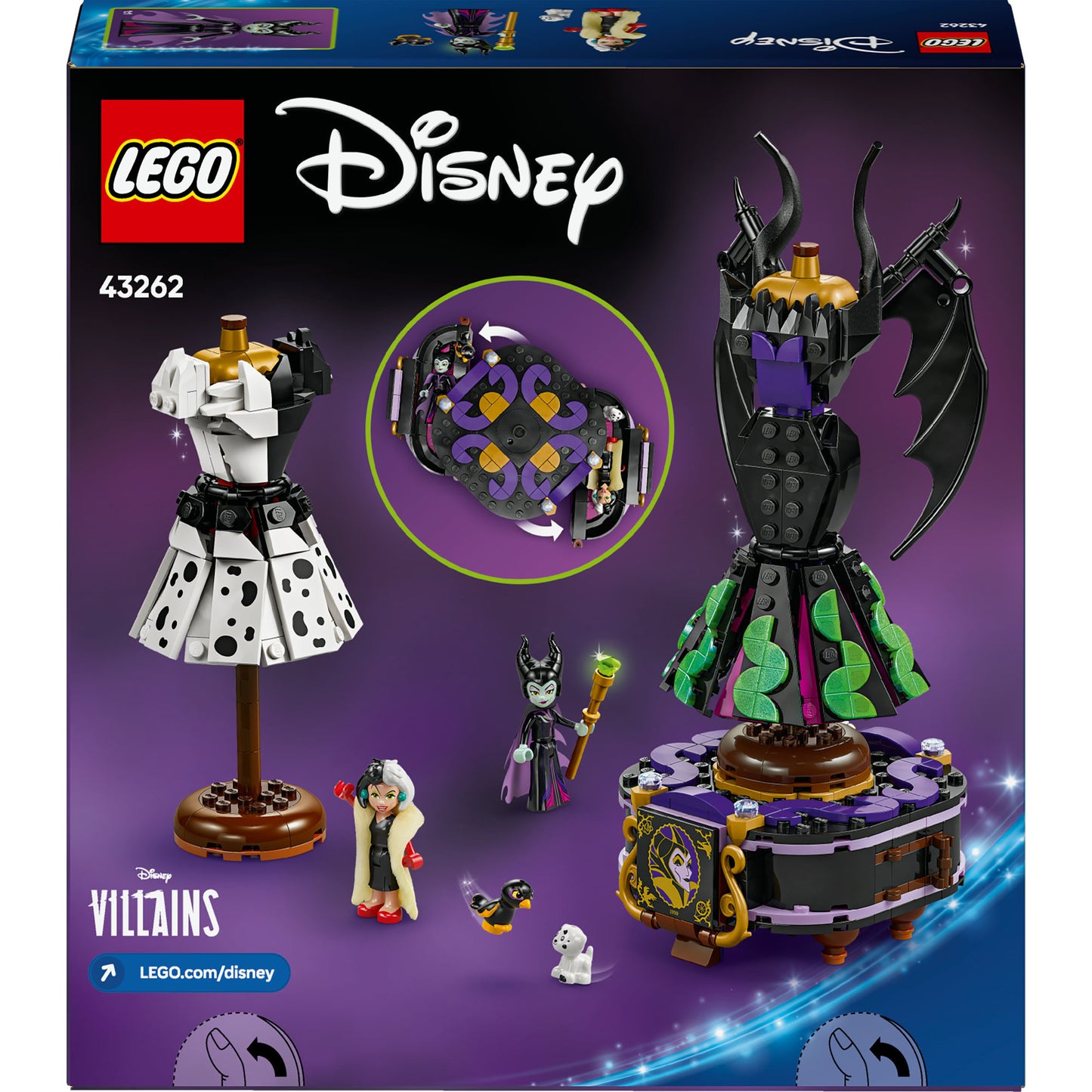 LEGO disney 43262 de jurken van maleficent en cruella de vil