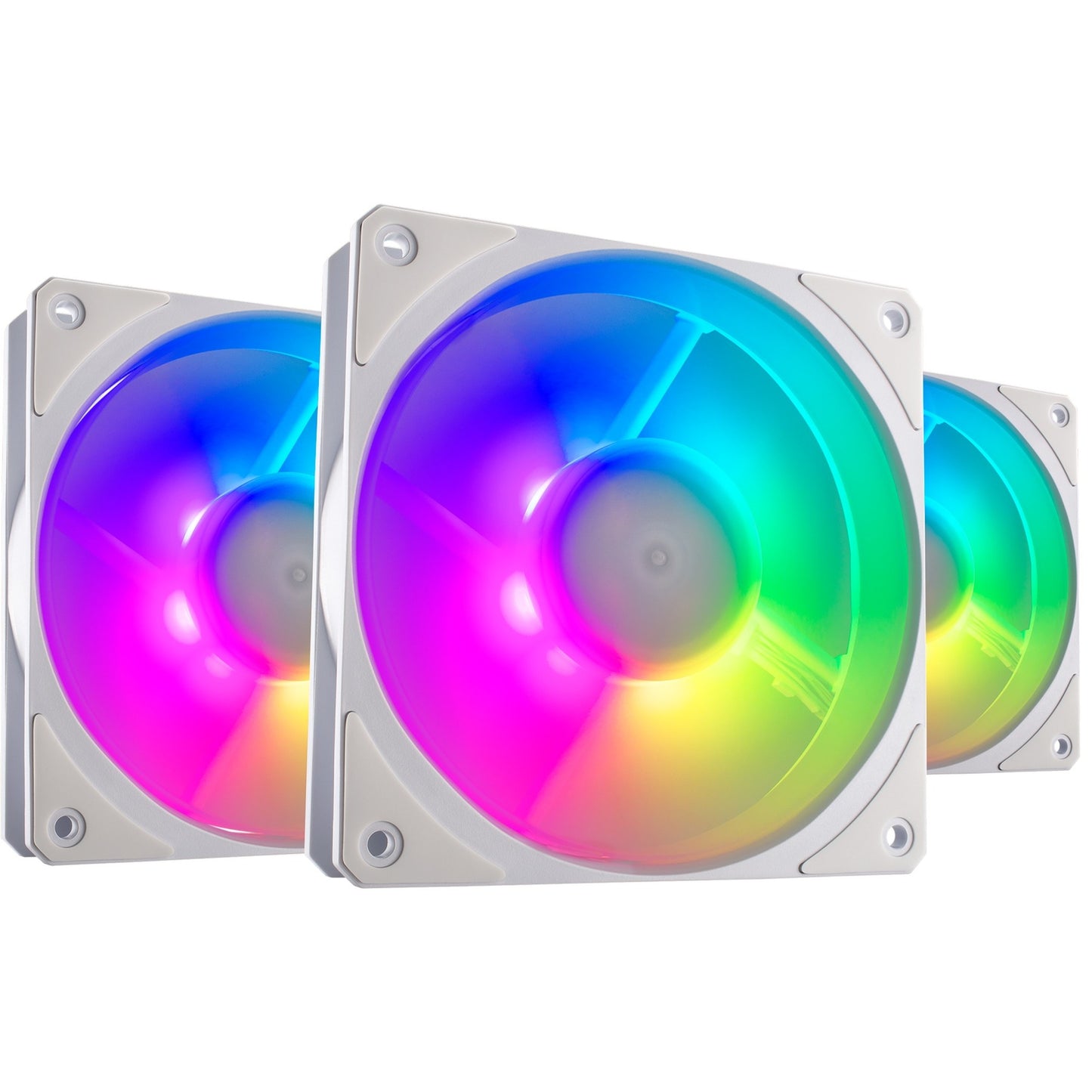 Cooler Master mobius 120p argb 120x120x25 case fans (wit, 3 stuks, 120 x 120 x 25 mm, pwm)