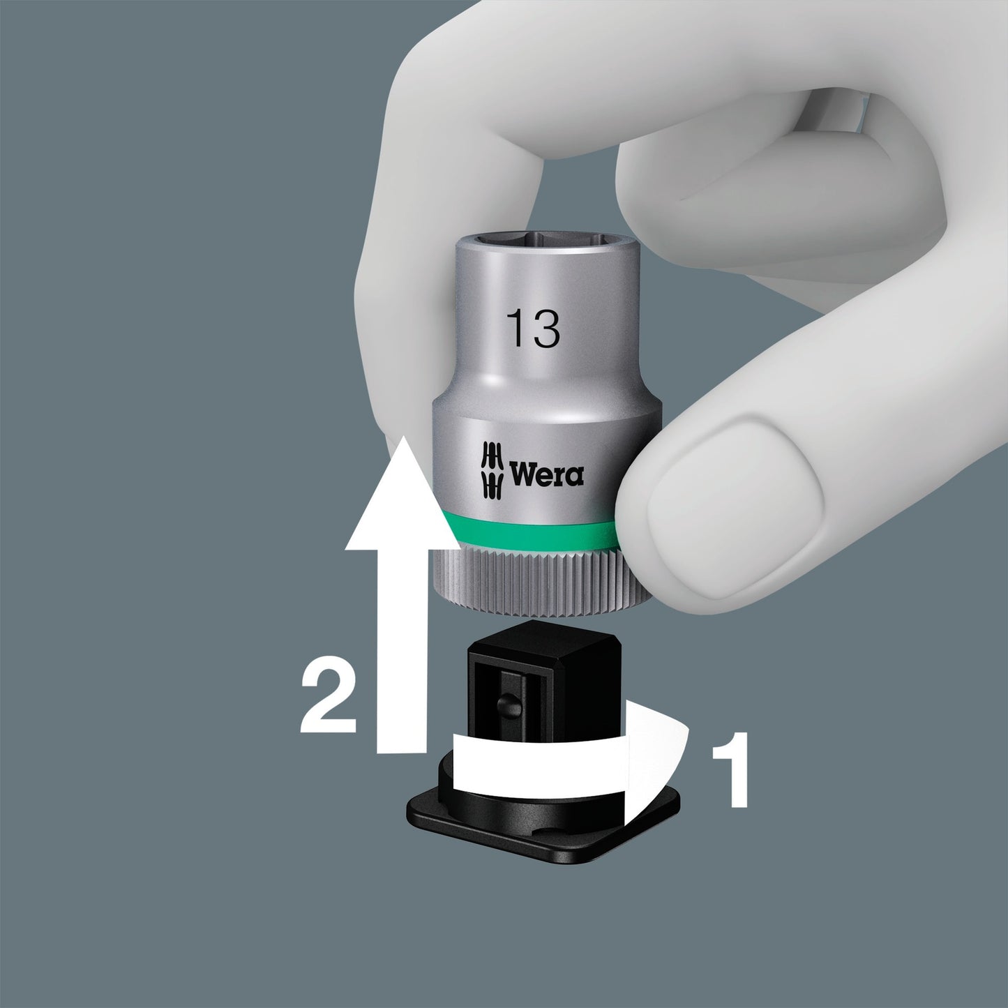 Wera 8100 sb 11 zyklop metalen ratelset, 3 8 gereedschapsset (zwart groen, 29-delig, volledig metalen ratel met vierkantaandrijving)