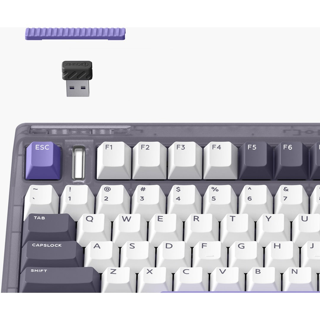 Iqunix OG80 Lavandin Wireless Mechanical Keyboard (Lavendel, US lay-out (QWERTY), Cherry MX Red, 80% (TKL), Hot-swappable, PBT, 2.4GHz | Bluetooth 5.1 | USB-C)