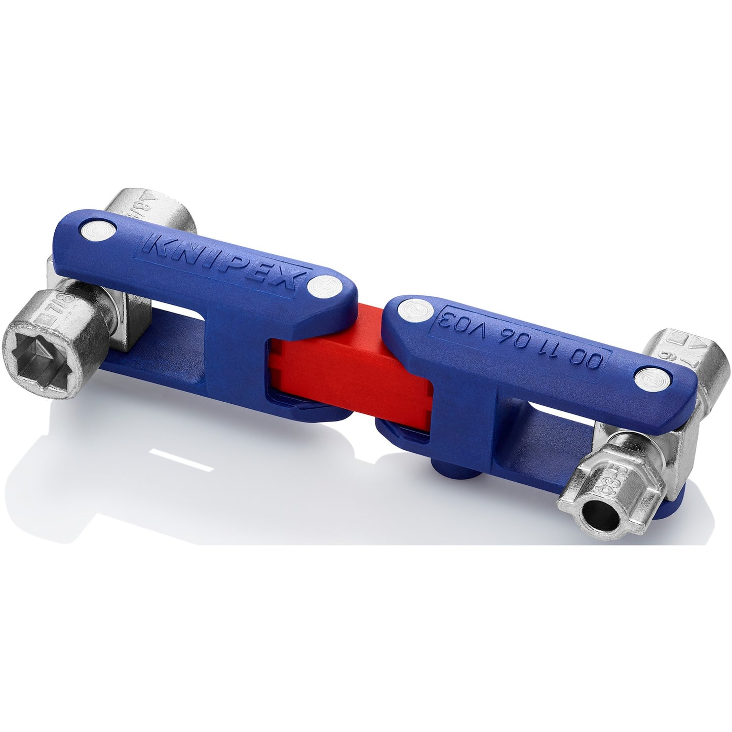 KNIPEX schakelkastsleutel doublejoint 00 11 06 v03 dopsleutel (blauw rood)