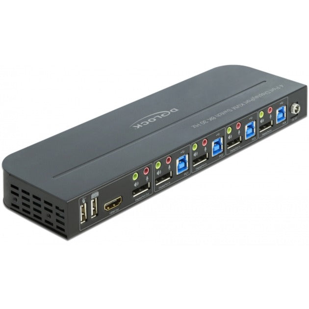 DeLOCK displayport 1.4 kvm switch kvm-switch (zwart, 8k 30 hz, usb 3.0, audio)
