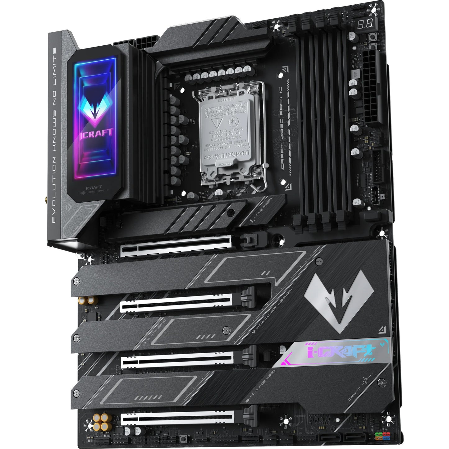 MAXSUN ms-icraft z890 pacific socket 1851 moederbord (zwart, raid, 2.5 gb-lan, wlan, bt, sound, atx)