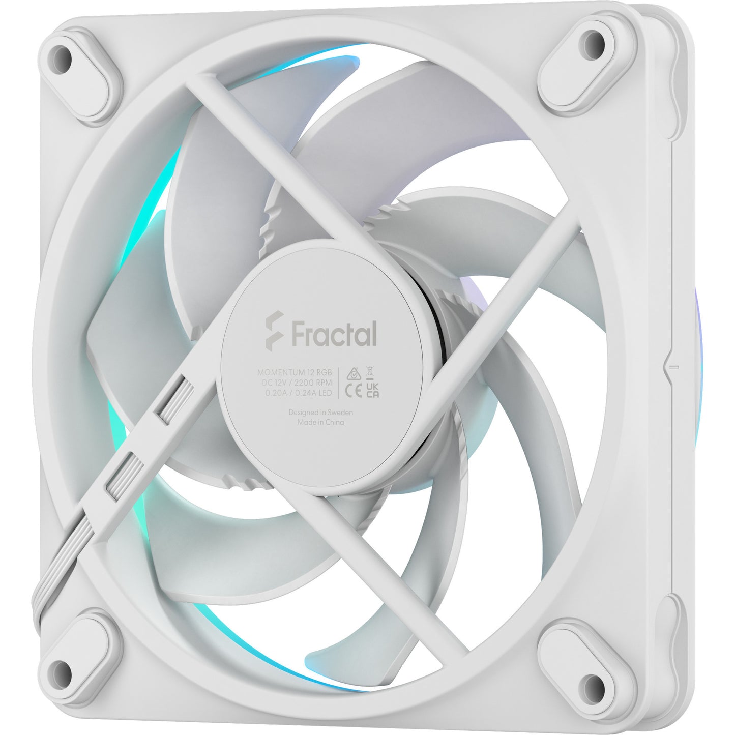 Fractal Design momentum 12 rgb case fan (wit, 120 x 120 x 25 mm, pwm)