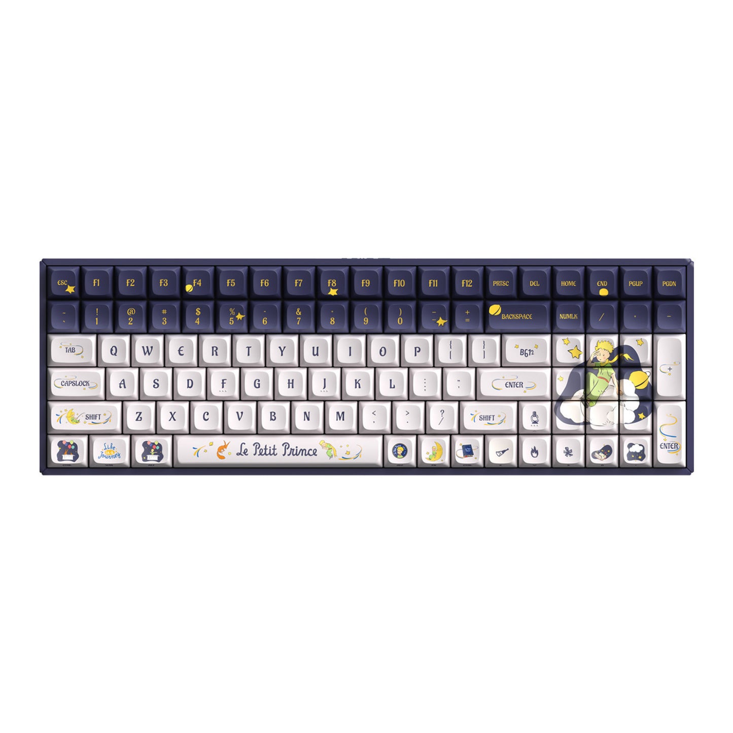 Iqunix F97 Starry Tryst RGB mechanisch gaming toetsenbord (Donkerblauw, US lay-out (QWERTY), IQUNIX Silent Rose, 96%, RGB leds, Hot-swappable, PBT, 2.4GHz | Bluetooth 5.1 | USB-C)