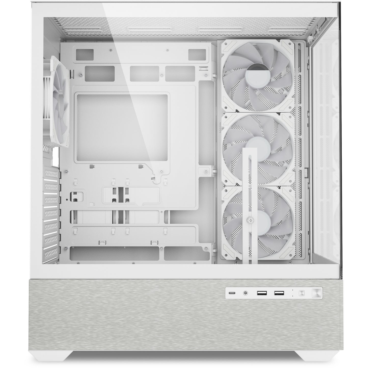 Sharkoon ak7 argb midi tower behuizing (wit | 2x usb-a | 1x usb-c | rgb | window)