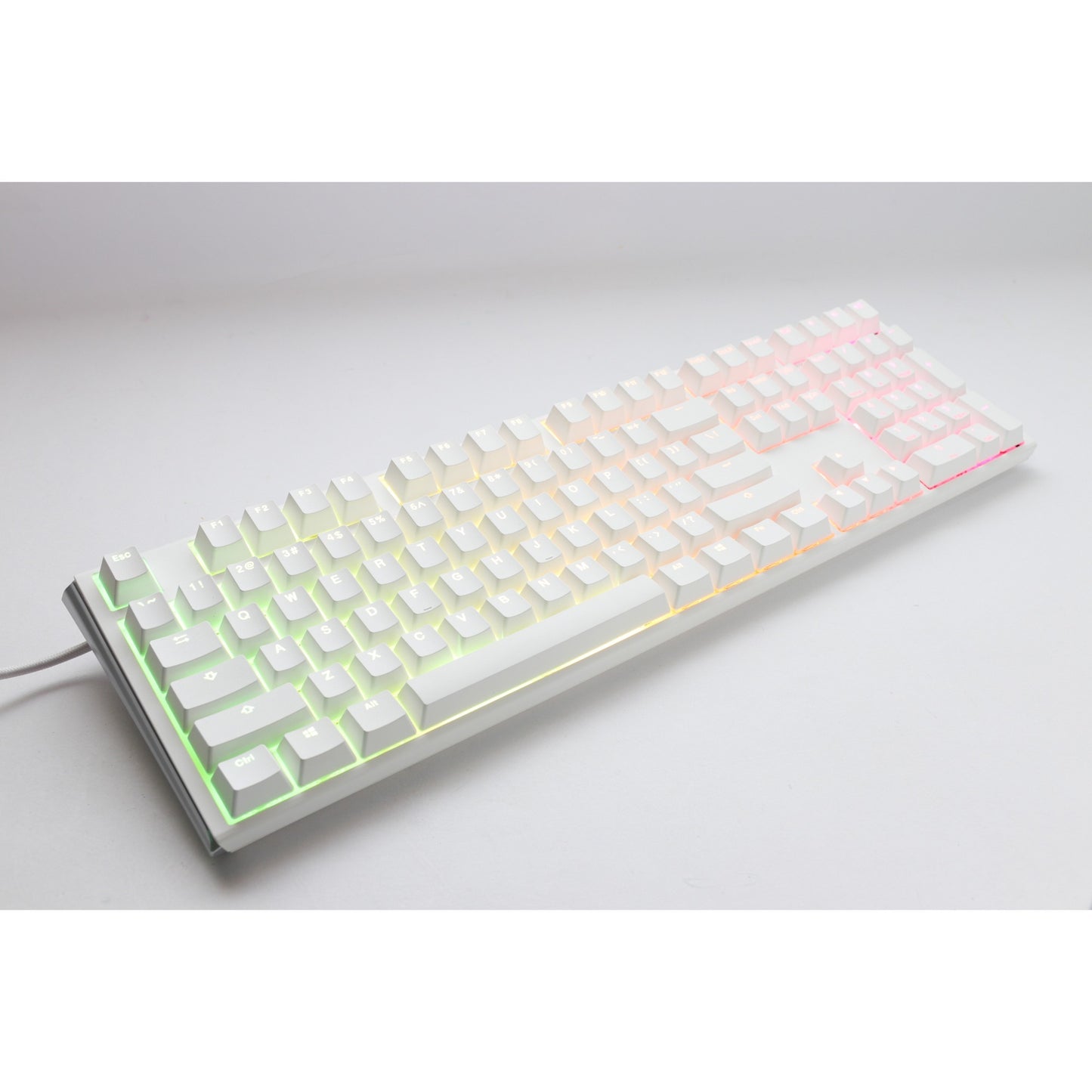 Ducky one 3 classic pure white rgb mechanisch toetsenbord (wit, us lay-out (qwerty), cherry mx speed silver, 100%, rgb led, double-shot pbt, hot-swappable, quack mechanics)
