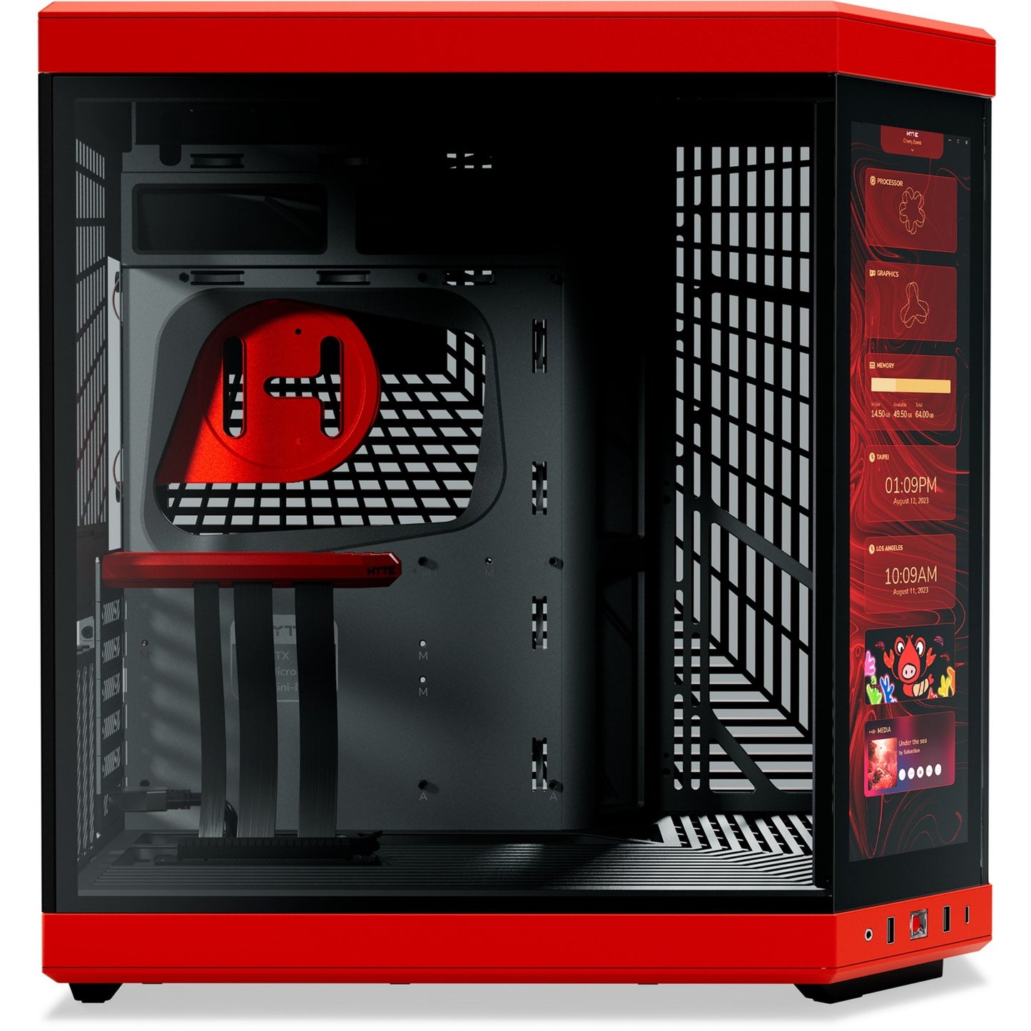 HYTE y70 touch infinite midi tower behuizing (zwart | 2x usb-a | 1x usb-c | tempered glass)